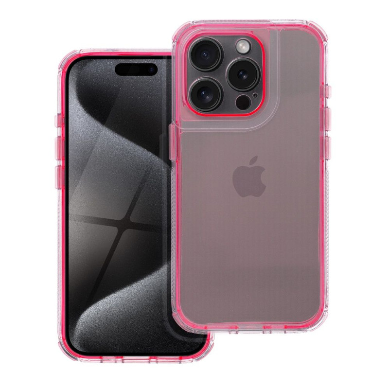 Kryt MATRIX CLEAR pro iPHONE 15 - pudrově růžový