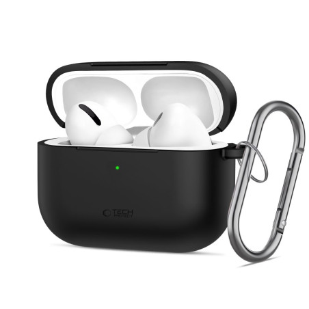Silikonové pouzdro Tech-Protect Silicone Hook pro Apple AirPods Pro 3 – Black