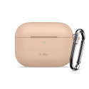 Silikonové pouzdro Tech-Protect Silicone Hook pro Apple AirPods Pro 3 – Caffe Latte