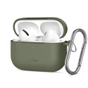 Silikonové pouzdro Tech-Protect Silicone Hook pro Apple AirPods Pro 3 – Olive Green
