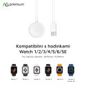 AG PREMIUM C3189 Magnetická USB-C nabíječka pro Apple Watch 1-6, SE, délka 1m, bílá