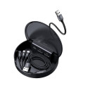 BASEUS CAHUB-FX01 Nabíjecí stanice do auta s 3x USB portem a kabelem 3v1, černá