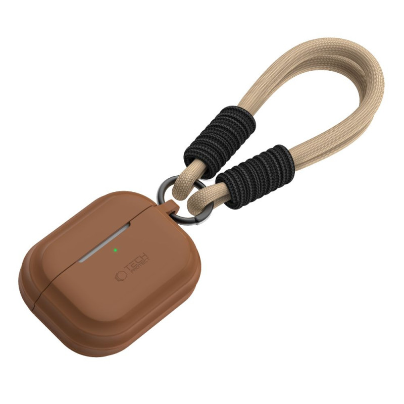 Silikonové pouzdro Tech-Protect Silicone Rope pro Apple AirPods Pro 1 / 2 – Chocolate Brown