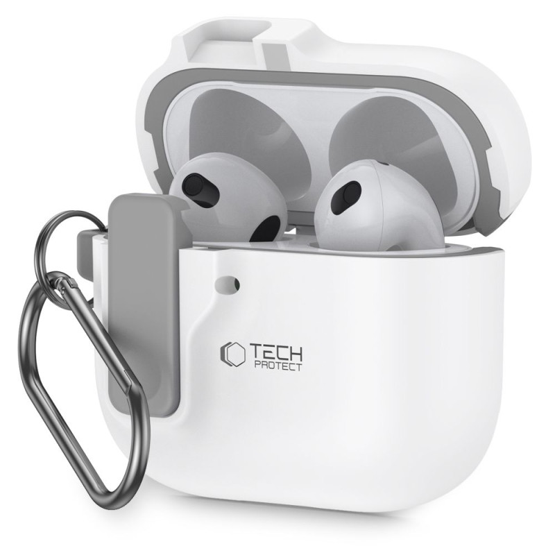 Silikonové pouzdro Tech-Protect Slim Hook pro Apple AirPods 4 – White