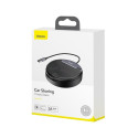 BASEUS CAHUB-FX01 Nabíjecí stanice do auta s 3x USB portem a kabelem 3v1, černá