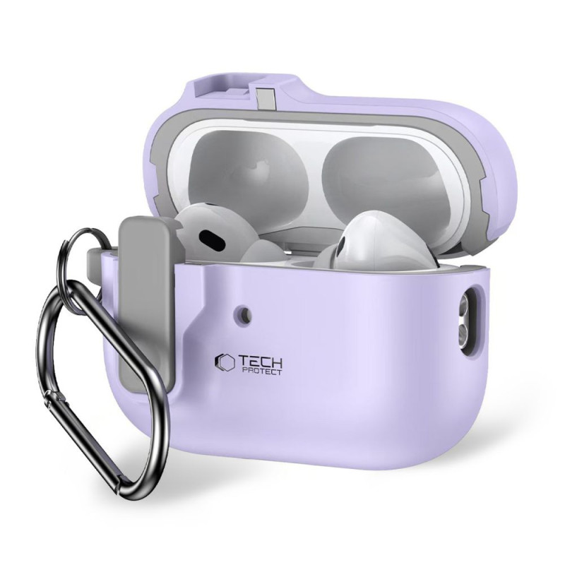 Silikonové pouzdro Tech-Protect Slim Hook pro Apple AirPods Pro 1 / 2 – Lavender