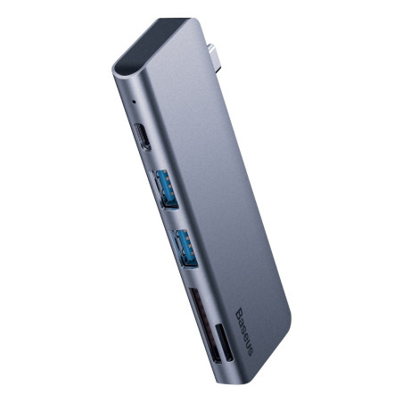 BASEUS CAHUB-K0G USB-C Hub 5v1 (USB-C, 2xUSB3.0, SD, MicroSD), PD až 60W, Space Grey