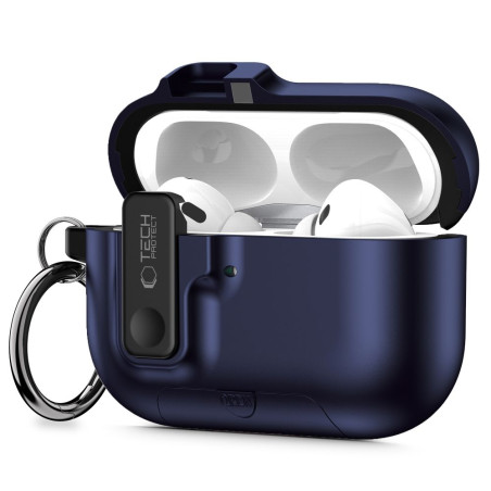 Silikonové pouzdro Tech-Protect Slim Hook pro Apple AirPods Pro 3 – Navy Blue