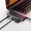 BASEUS CAHUB-K0G USB-C Hub 5v1 (USB-C, 2xUSB3.0, SD, MicroSD), PD až 60W, Space Grey