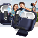 Silikonové pouzdro Tech-Protect Slim Hook pro Apple AirPods Pro 3 – Navy Blue