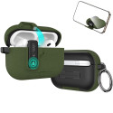 Silikonové pouzdro Tech-Protect Slim Hook pro Apple AirPods Pro 3 – Olive Green