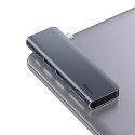 BASEUS CAHUB-K0G USB-C Hub 5v1 (USB-C, 2xUSB3.0, SD, MicroSD), PD až 60W, Space Grey