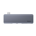 BASEUS CAHUB-K0G USB-C Hub 5v1 (USB-C, 2xUSB3.0, SD, MicroSD), PD až 60W, Space Grey