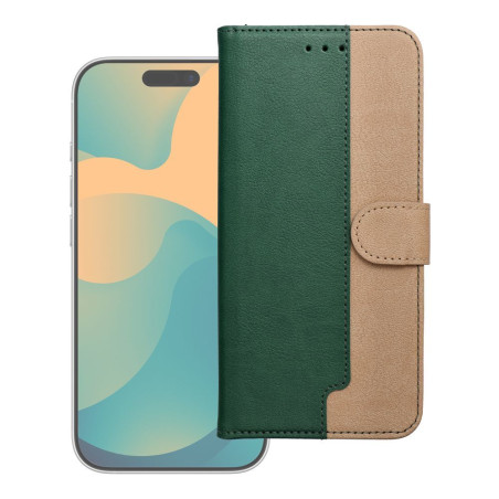 Split Book flip pouzdro Motorola G17 POWER - green a gold