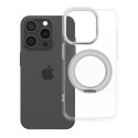Kryt FRAME CIRCLE STAND s MagSafe pro iPhone 15 Pro - transparentní