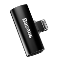 BASEUS CAL46-01 adaptér pro sluchátka a napájení (Lightning na 2x Lightning), černá