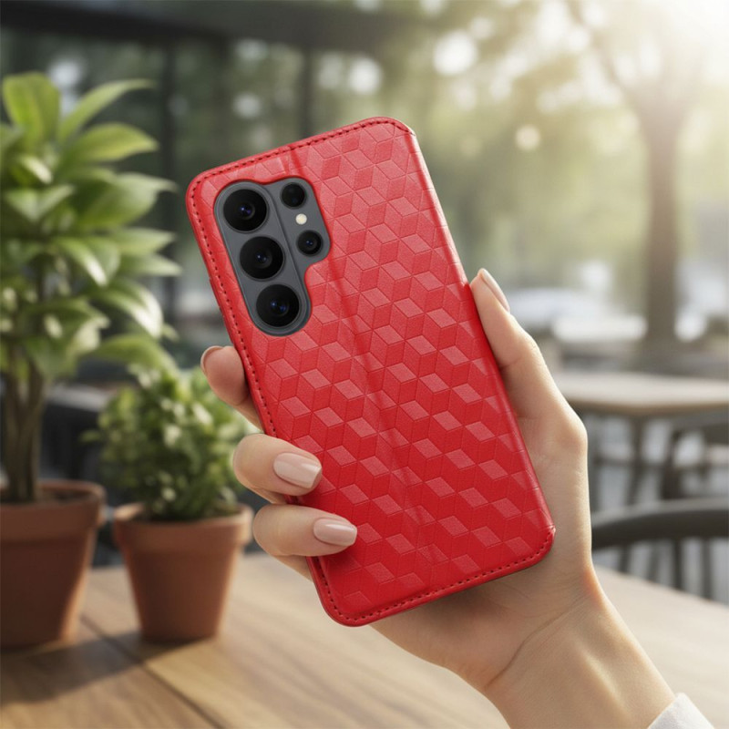 Kryt CUBIC BOOK pro Motorola G57 POWER - červený