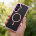 Kryt FRAME CLEAR HYBRID MAG COVER Galaxy S25 FE pudrově růžový