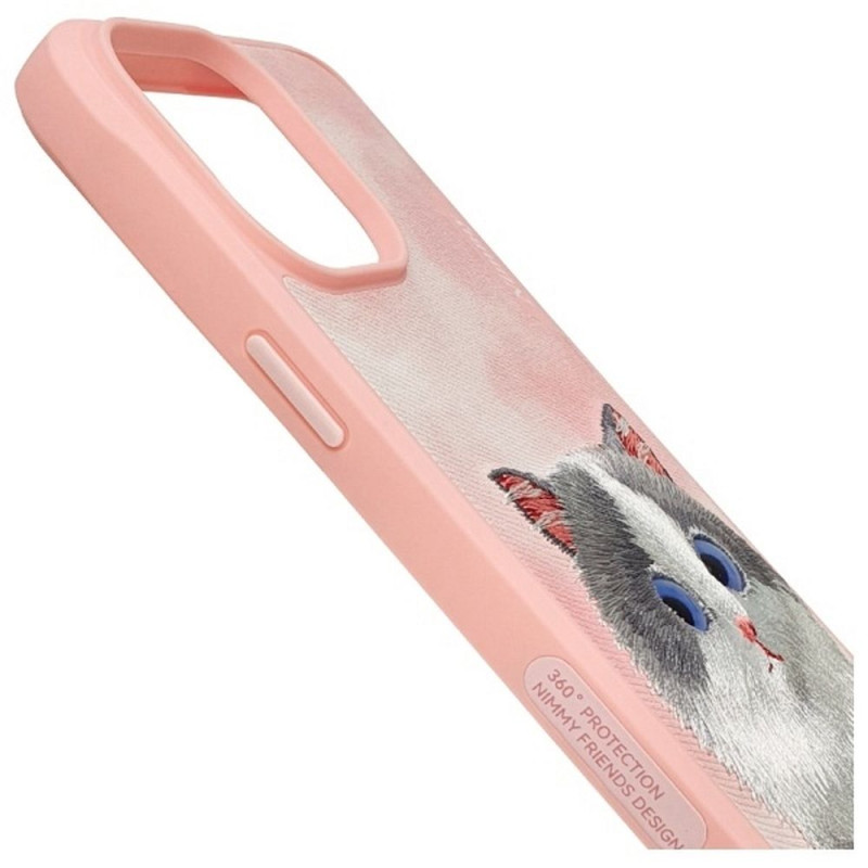 Pouzdro NIMMY BIG EYED PET 2.0 Cat pro iPhone 15 Pro - růžové