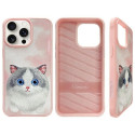 Pouzdro NIMMY BIG EYED PET 2.0 Cat iPhone 15 Pro růžové