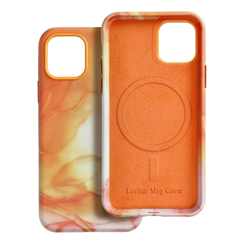 Kryt LEATHER MAG COVER pro iPhone 11 Pro - oranžový splash