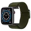 SPIGEN Fit Lite Strap Flexibilní textilní řemínek pro Apple Watch 42/44/45/49mm, khaki zelený