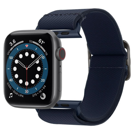 SPIGEN Fit Lite Strap Flexibilní textilní řemínek pro Apple Watch 42/44/45/49mm, tmavě modrý