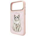 Kryt Nimmy LUCKY FASHION CAT pro iPhone 18 Pro růžová