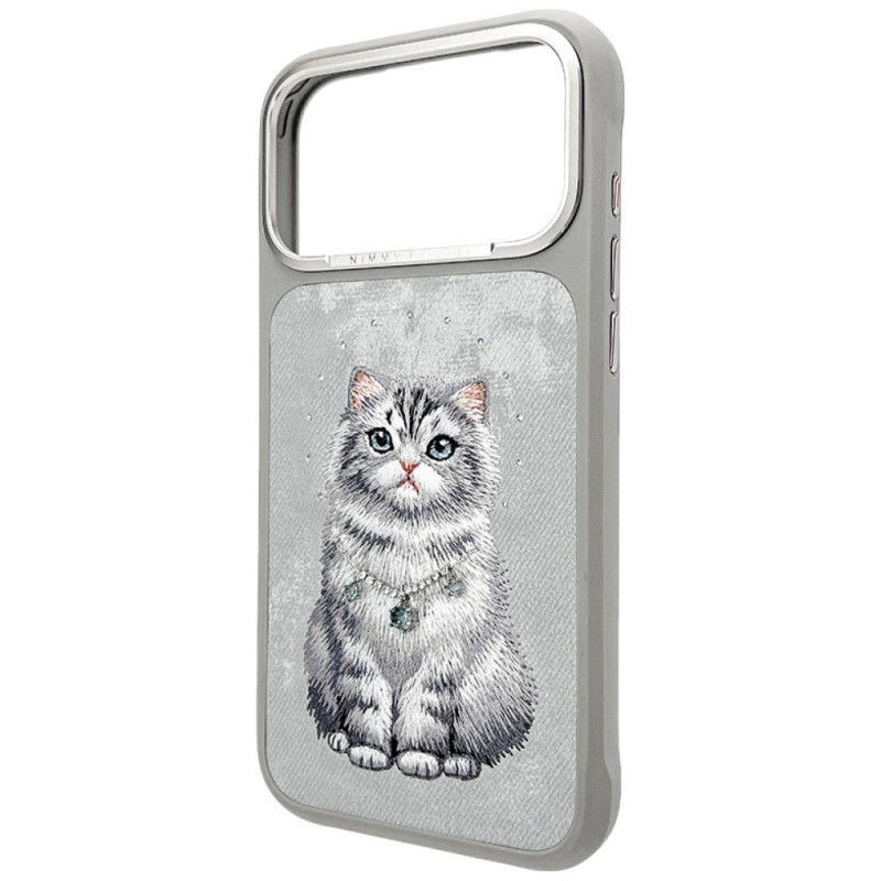 Kryt NIMMY LUCKY FASHION CAT pro iPhone 18 Pro - šedá