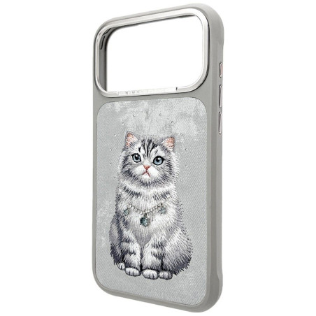 Kryt NIMMY LUCKY FASHION CAT pro iPhone 18 Pro - šedá