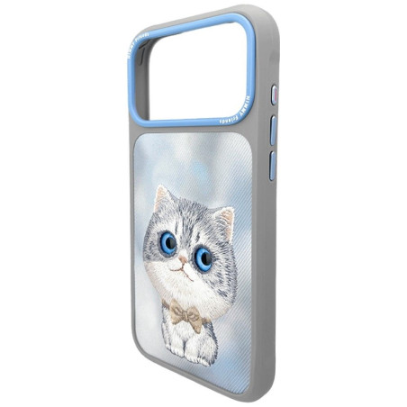 Kryt Nimmy Big Eyed Cat pro iPhone 18 Pro/17 Pro - šedý