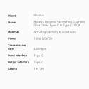 BASEUS CALD000216 Dynamic Series Opletený datový a nabíjecí kabel USB-C/USB-C 100W, 1m, černý
