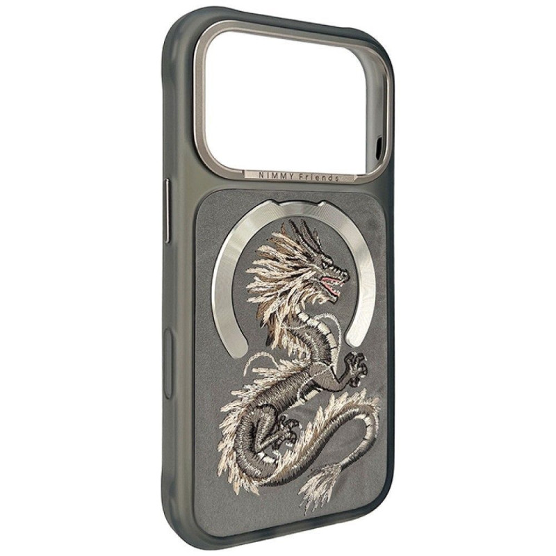 Kryt NIMMY MAGNETIC FANTASY ANIMAL DRAGON pro iPhone 18 Pro Max/17 Pro Max - šedá