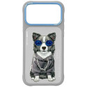 Kryt NIMMY GLASSES COOL DOG pro iPhone 18/17 Pro Max - šedý