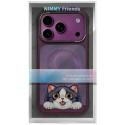 Kryt NIMMY BIG EYED LYING CREAM CAT pro iPhone 18 Pro fialová