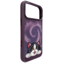 Kryt NIMMY BIG EYED LYING CREAM CAT pro iPhone 18 Pro fialová
