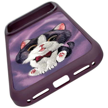 Kryt Nimmy NIMMY case BIG EYED CREAM CAT iPhone 18 Pro - fialový