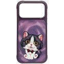 Kryt Nimmy NIMMY case BIG EYED CREAM CAT iPhone 18 Pro - fialový