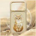 Kryt Nimmy LUCKY FASHION CAT pro iPhone 18 Pro – hnědý