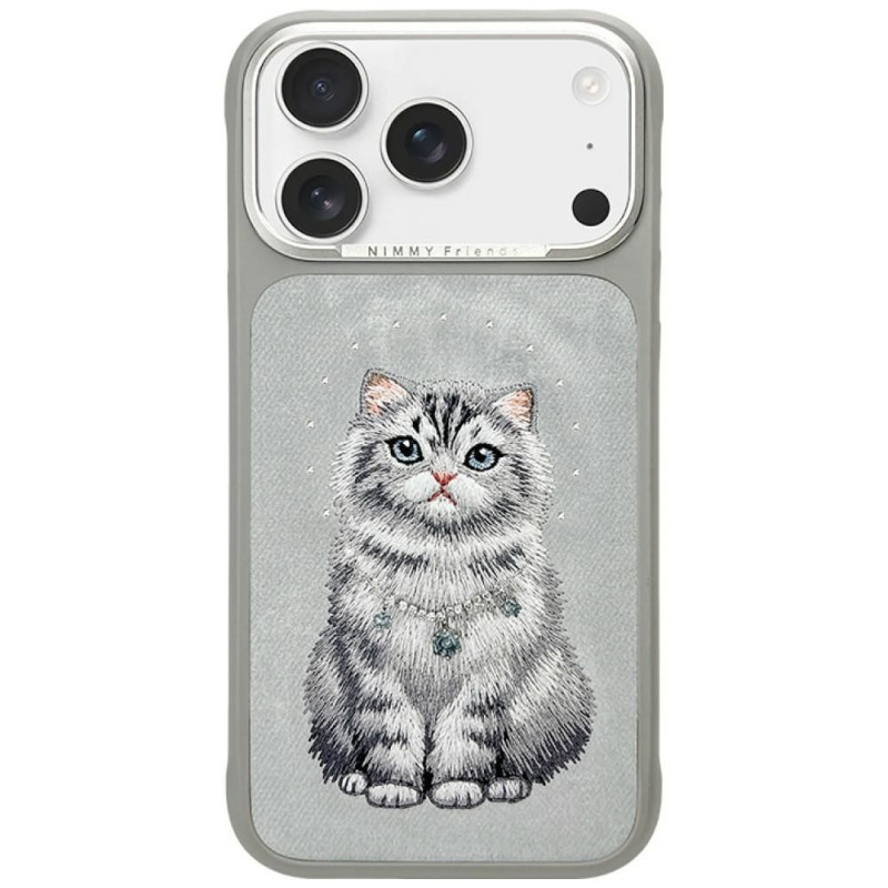 Kryt Nimmy LUCKY FASHION CAT pro iPhone 18 Pro Max/17 Pro Max - šedý