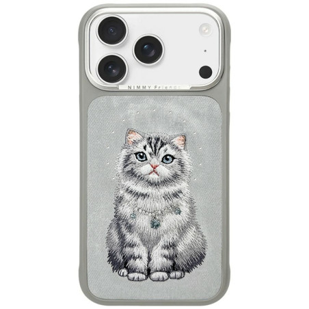 Kryt Nimmy LUCKY FASHION CAT MagSafe iPhone 18/17 Pro Max - šedý