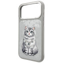Kryt Nimmy LUCKY FASHION CAT MagSafe iPhone 18/17 Pro Max - šedý