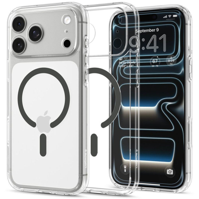 Kryt Spigen ULTRA HYBRID MAGSAFE pro iPhone 17 Pro Max / 18 Pro Max - průhledný/grafitový