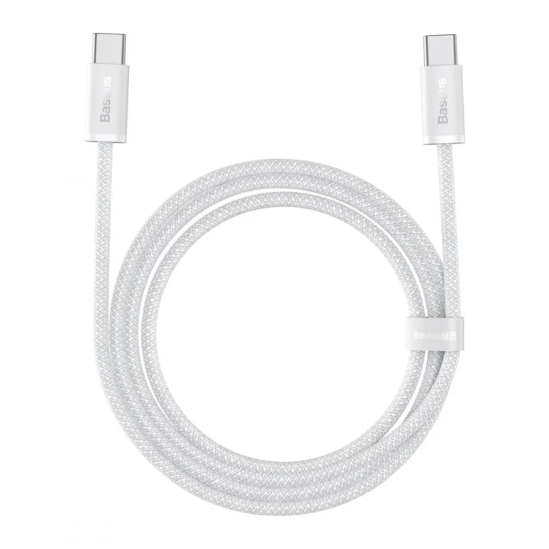 BASEUS CALD000302 Dynamic Series Opletený datový a nabíjecí kabel USB-C/USB-C 100W, 2m, bílý