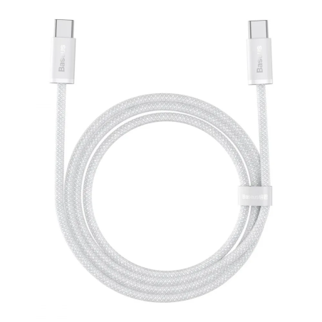 BASEUS CALD000302 Dynamic Series Opletený datový a nabíjecí kabel USB-C/USB-C 100W, 2m, bílý