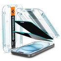 Spigen Glas.tR EzFit Privacy tvrzené sklo pro iPhone 15/16 s montážním rámečkem (2 ks)