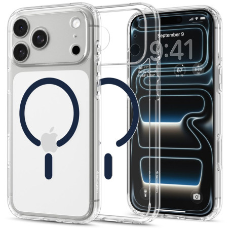 Kryt Spigen ULTRA HYBRID MAGSAFE iPhone 17 Pro Max průhledný/temně modrá