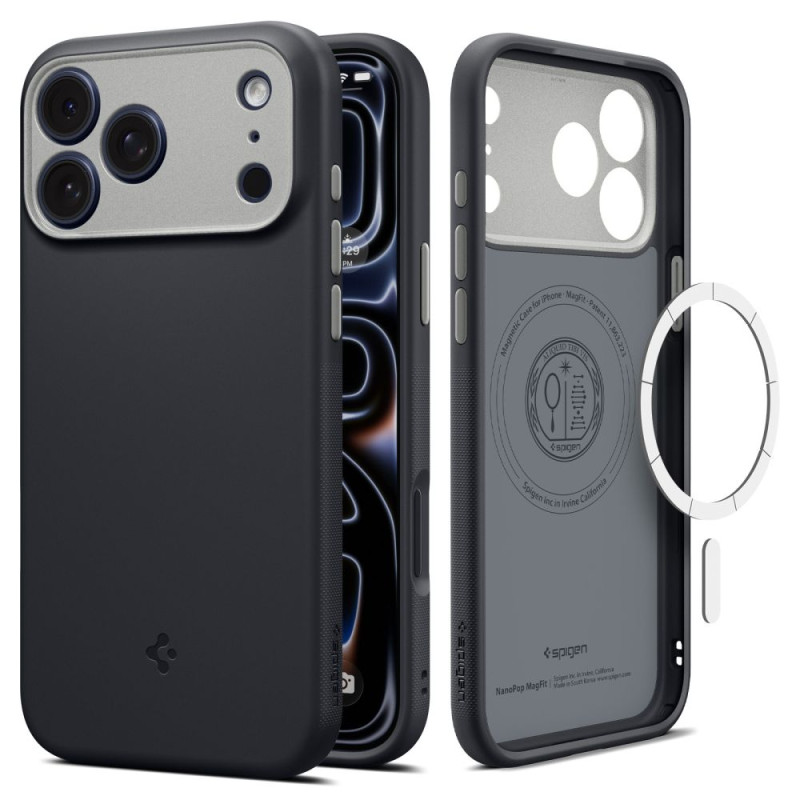Kryt Spigen NANO POP MAGSAFE pro iPhone 17 Pro / 18 Pro - black sesame