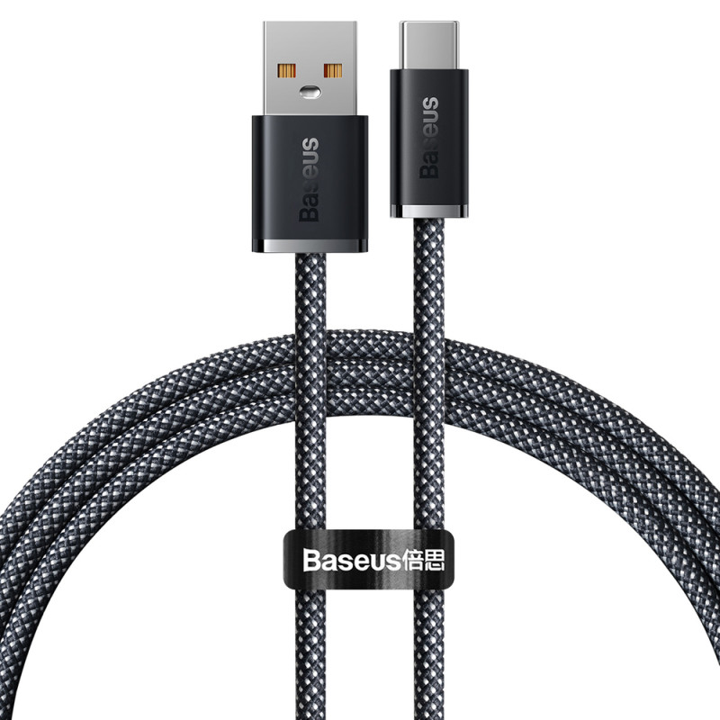 BASEUS CALD000616 Dynamic Series Opletený datový a nabíjecí kabel USB/USB-C 100W, 1m, černý