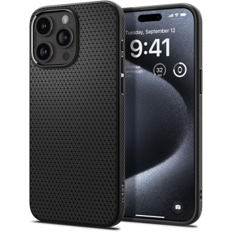 SPIGEN Liquid Air odolný kryt pro iPhone 15 Pro, matně černý